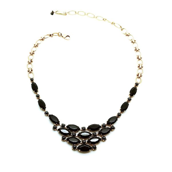 Mariana Necklace Exquisite Chandelier Marquise Shape Jet Black Crystal Swarovski My Treasures Coll.