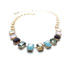 Mariana Necklace Exquisite Square Beads Multi Color Austrian Crystals Odyssey Coll.