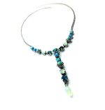 Necklace Pendant By Mariana Woman Alluring Chain Beaded Quartz and Opal Swarovski Crystals - Image 2