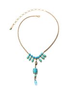 Necklace By Mariana Woman Marquise Shape Turquoise Mineral and Light Blue Swarovski Crystals - Image 3