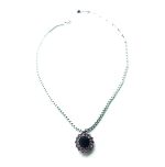 Necklace Pendant By Mariana Woman Elegant Flower Shape Amethyst and Jet Black Swarovski Crystals - Image 2