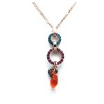 Necklace Pendant By Mariana Woman Beautiful Triple Charms Swarovski Crystals