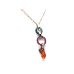 Necklace Pendant By Mariana Woman Beautiful Triple Charms Swarovski Crystals - Image 2