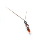 Necklace Pendant By Mariana Woman Beautiful Triple Charms Swarovski Crystals - Image 3