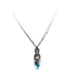 Necklace Pendant By Mariana Woman Elegant Round Chain Beaded Opal and Aquamarine Swarovski Crystals - Image 3