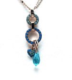 Necklace Pendant By Mariana Woman Elegant Round Chain Beaded Opal and Aquamarine Swarovski Crystals - Image 2
