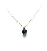 Mariana Necklace Pendant Simply Elegant Round Blue Zircon & Yellow Opal Crystal Swarovski Masai Africa Coll. - Image 3