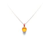 Mariana Necklace Pendant Adorable Round Sun & Coral Crystal Swarovski Masai Africa Coll.