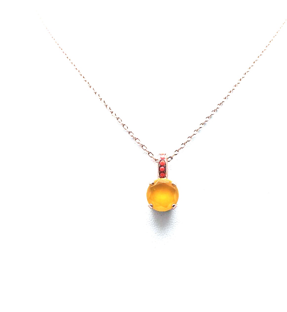 N-5062-1077-RG (3) Mariana Necklace Pendant Adorable Round Sun & Coral Crystal Swarovski Masai Africa Coll. - Image 1