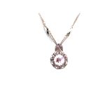 Mariana Pendant Necklace Flower  Shape Light Rose Swarovski Crystal My Treasures Coll. - Image 3