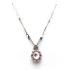 Mariana Pendant Necklace Flower  Shape Light Rose Swarovski Crystal My Treasures Coll.