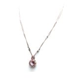 Mariana Pendant Necklace Flower  Shape Light Rose Swarovski Crystal My Treasures Coll. - Image 2