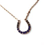 Mariana Necklace Pendant Horseshoe Topaz & Sapphire Crystal Swarovski Faith Inspiration Coll.