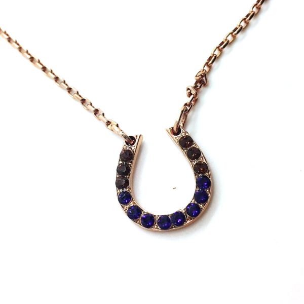 Mariana Necklace Pendant Horseshoe Topaz & Sapphire Crystal Swarovski Faith Inspiration Coll.