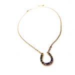 Mariana Necklace Pendant Horseshoe Topaz & Sapphire Crystal Swarovski Faith Inspiration Coll. - Image 3