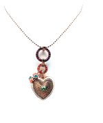 Mariana Necklace Pendant Lovely Circle, Floral & Heart Shape Beaded Multi Color Crystal Swarovski Masai Africa Coll. - Image 2