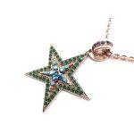 Mariana Necklace Pendant Star Shape Emerald & Sapphire AB Crystal Swarovski Inspire Inspiration Coll. - Image 3