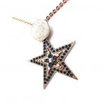 Mariana Necklace Pendant Reflective Tree of Life & Star Shape Beaded Montana Blue Crystal Swarovski Mood Indigo Caribbean Life Coll.