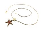 Mariana Necklace Pendant Charming Round Tree of Life, Star Shape Beaded Siam & Ruby Crystal Swarovski Lady in Red Songbook Coll.