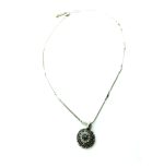Mariana Necklace Pendant Gorgeous Flower Shape Beaded Black Diamond & Champagne Crystal Swarovski Luxury Nirvana Coll. - Image 3