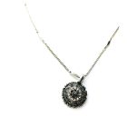 Mariana Necklace Pendant Gorgeous Flower Shape Beaded Black Diamond & Champagne Crystal Swarovski Luxury Nirvana Coll.