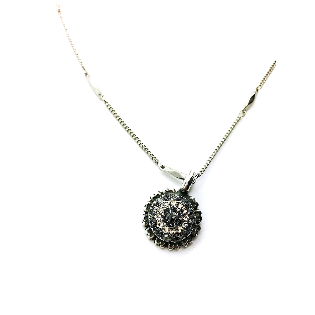 N-5161-1035-SP (2) Mariana Necklace Pendant Gorgeous Flower Shape Beaded Black Diamond & Champagne Crystal Swarovski Luxury Nirvana Coll. - Image 1
