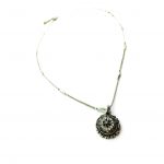 Mariana Necklace Pendant Gorgeous Flower Shape Beaded Black Diamond & Champagne Crystal Swarovski Luxury Nirvana Coll. - Image 2