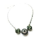 Mariana Necklace Pendant Exquisite Triple Beaded Black Diamond & Champagne Crystal Swarovski Luxury Nirvana Coll.