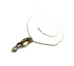 Mariana Necklace Pendant Exude Elegance Colorado Topaz & Antique Pink Crystal Swarovski Rhapsode Odyssey Coll. - Image 2