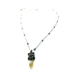 Mariana Necklace Pendant Adorable Flower Shape & Teardrop Crystal Swarovski Luxury Nirvana Coll. - Image 2