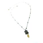 Mariana Necklace Pendant Adorable Flower Shape & Teardrop Crystal Swarovski Luxury Nirvana Coll. - Image 3