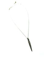 Mariana Necklace Pendant Edgy Vertical Pointed Beaded Black Diamond & Champagne Crystal Swarovski Luxury Nirvana Coll. - Image 3