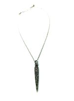 Mariana Necklace Pendant Edgy Vertical Pointed Beaded Black Diamond & Champagne Crystal Swarovski Luxury Nirvana Coll.