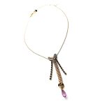 Mariana Necklace Pendant Exquisite Pigeon Chain Light Amethyst, Burgundy & Jet Crystal Swarovski My Treasures Coll. - Image 3