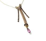 Mariana Necklace Pendant Exquisite Pigeon Chain Light Amethyst, Burgundy & Jet Crystal Swarovski My Treasures Coll.