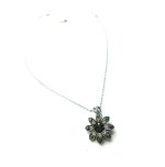 Mariana Necklace Pendant Precious Flower Shape Beaded Black Diamond & Champagne Crystal Swarovski Luxury Nirvana Coll. - Image 2