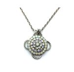 Mariana Necklace Pendant Exquisite White Opal, Clear & AB Crystal Swarovski On A Clear Day Sweet Summer Coll. - Image 2