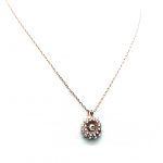 Mariana Pendant Necklace Flower Shape Peach, Opal & Clear Swarovski Crystals Kalahari Africa Coll.