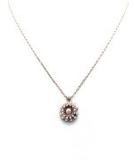 Mariana Pendant Necklace Flower Shape Peach, Opal & Clear Swarovski Crystals Kalahari Africa Coll. - Image 3