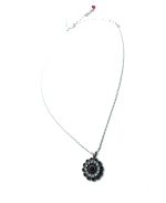Necklace Pendant By Mariana Woman Flower Siam and Clear Swarovski Crystals - Image 3