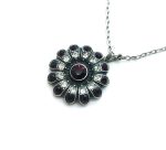 Necklace Pendant By Mariana Woman Flower Siam and Clear Swarovski Crystals