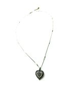 Mariana Necklace Pendant Shimmering Heart Shape Beaded Black Diamond & Champagne Crystal Swarovski Luxury Nirvana Coll. - Image 3