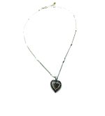 Mariana Necklace Pendant Shimmering Heart Shape Beaded Black Diamond & Champagne Crystal Swarovski Luxury Nirvana Coll. - Image 2