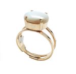 Mariana Ring Alluring Oval Shell White Mop Mineral My Treasures Coll.