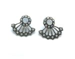Mariana Earrings Dainty Flower Burst White Opal, Clear & AB Crystal Swarovski On A Clear Day Sweet Summer Coll.