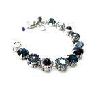 Bracelet By Mariana Songbook Coll. Flower Shape Blue Mineral and Opal, Aurora Boreale Swarovski Crystals - Image 2