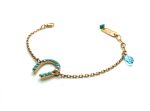 Mariana Bracelet Fashionable Horse Shoe Beaded Turquoise, AB & Aquamarine Austrian Crystals My Treasures Coll.
