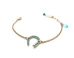 Mariana Bracelet Fashionable Horse Shoe Beaded Turquoise, AB & Aquamarine Austrian Crystals My Treasures Coll. - Image 2