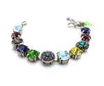 Bracelet By Mariana Flower Power Coll. Beautiful Blue Rose and Sea Green Swarovski Crystals