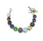 Bracelet By Mariana Flower Power Coll. Beautiful Blue Rose and Sea Green Swarovski Crystals - Image 3